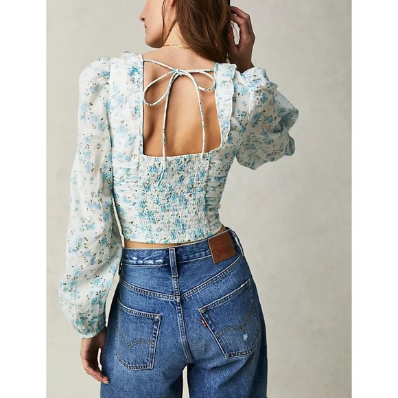 FREE PEOPLE Another Life Printed Top / White Combo - Picture 3 of 11